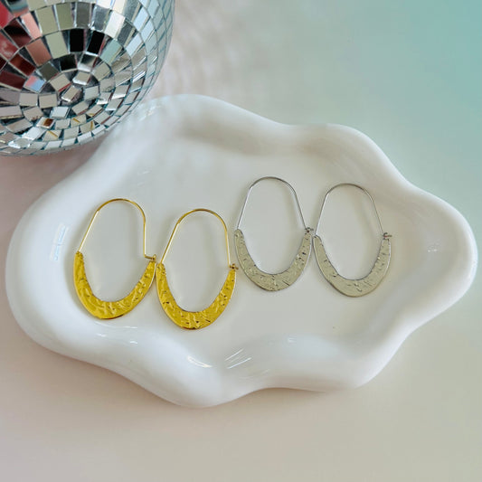 Hammered Hoops (Multiple Colors)
